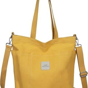 Iswee Canvas Tote Bag with Zipper